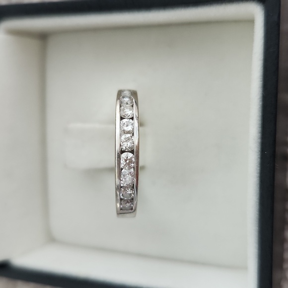 Diamond (Natural Diamonds) Eternity Band Set In 14k White Gold